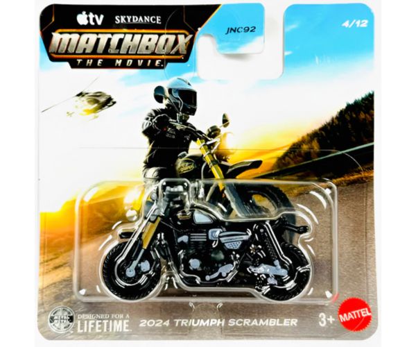 Matchbox A Film: 2024 Triumph Scrambler kismotor 1/64 - Mattel