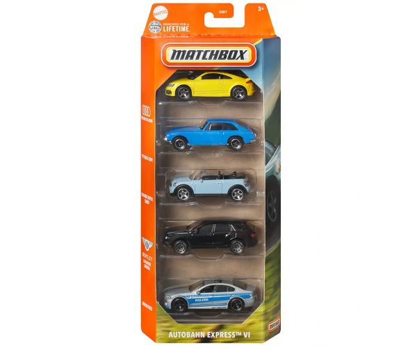 Matchbox: Autobahn Express VI kisautók 5db-os szett - Mattel