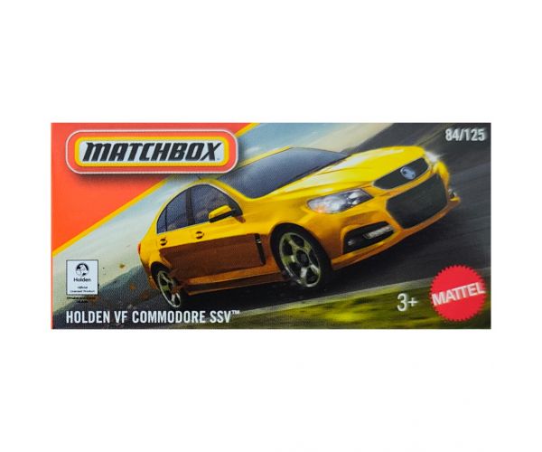 Matchbox: Papírdobozos Holden VF Commodore SSV sárga kisautó 1/64 - Mattel