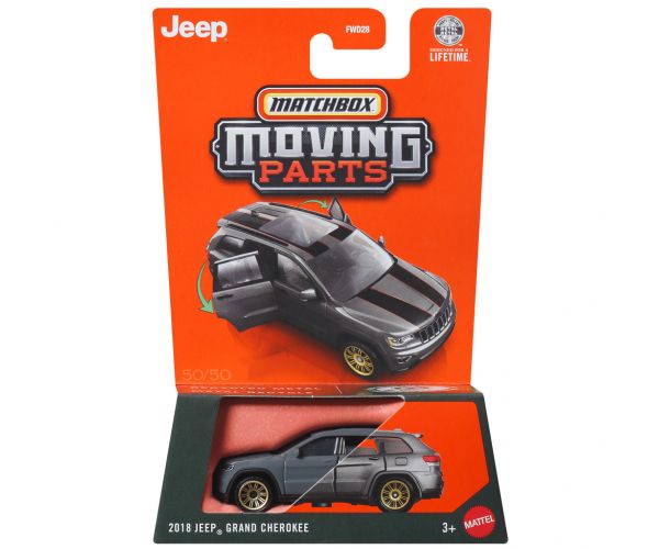 Matchbox Moving Parts: 2018 Jeep Grand Cherokee nyitható kisautó 1/64 - Matte