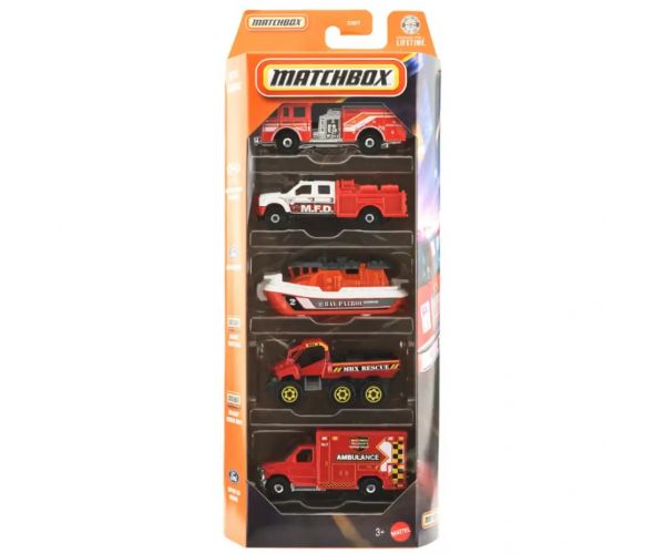 Matchbox: Rescue 5db-os kisautó szett 1/64 - Mattel
