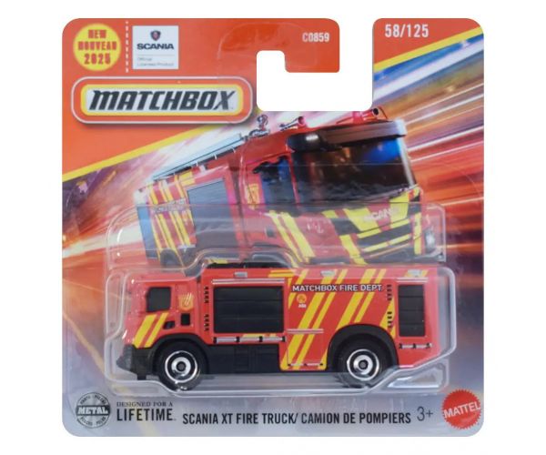 Matchbox: Scania XT Fire Truck kisautó 1/64 - Mattel