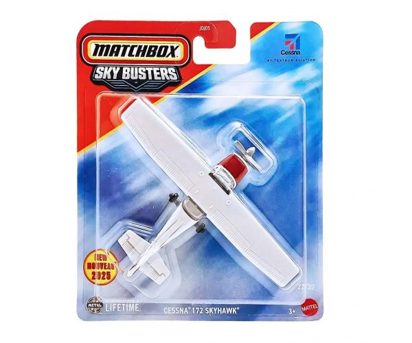 Matchbox Sky Busters: Cessna 172 Skyhawk repülő modell 1/64 - Mattel