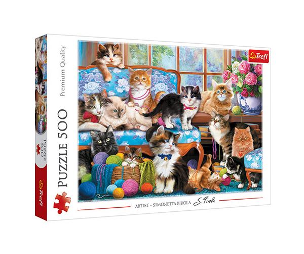 Mačja obitelj puzzle od 500 dijelova - Trefl