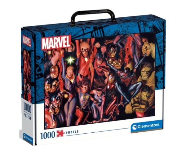 Marvel superheroji puzzle od 1000 dijelova u kutiji za pohranjivanje - Clementoni