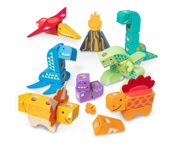 Melissa & Doug Blockables set za slaganje s dinosaurima, 69 kom.