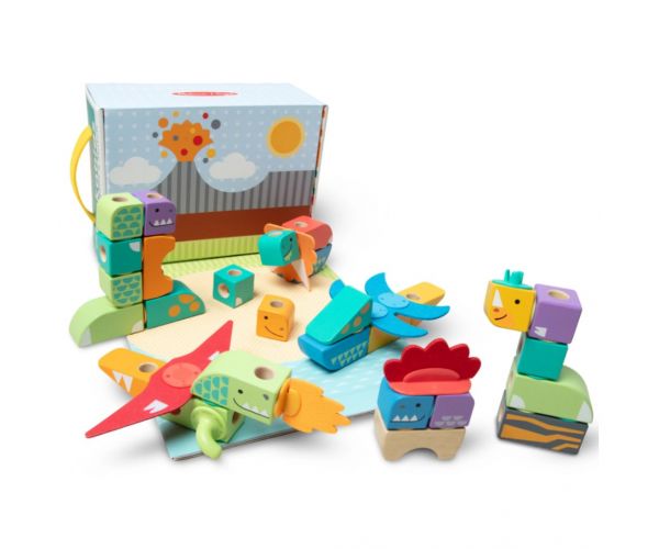 Melissa & Doug Blockables set za slaganje s dinosaurima, 69 kom.