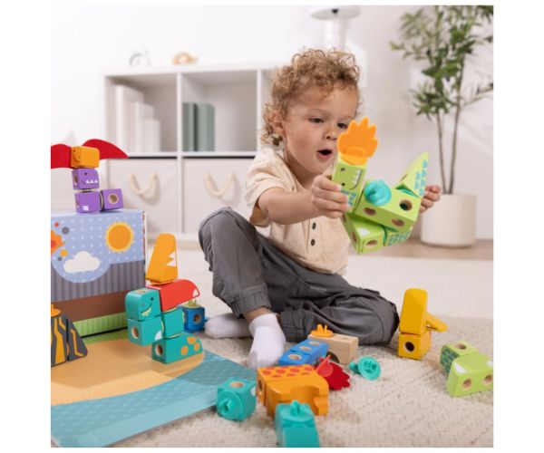 Melissa & Doug Blockables set za slaganje s dinosaurima, 69 kom.