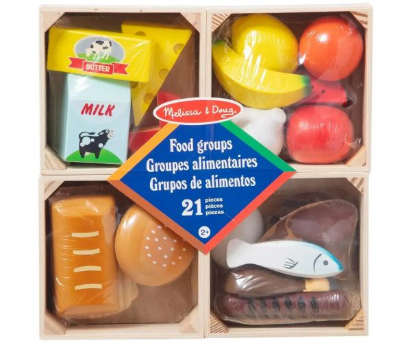 Melissa&Doug: Élelmiszerek ládákban fa játékszett - Spin Master