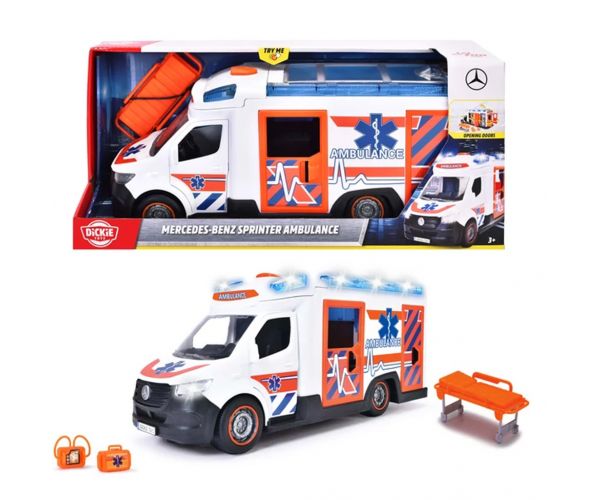 Mercedes-Benz Sprinter Ambulance kisautó fénnyel és hanggal 35cm - Dickie Toys
