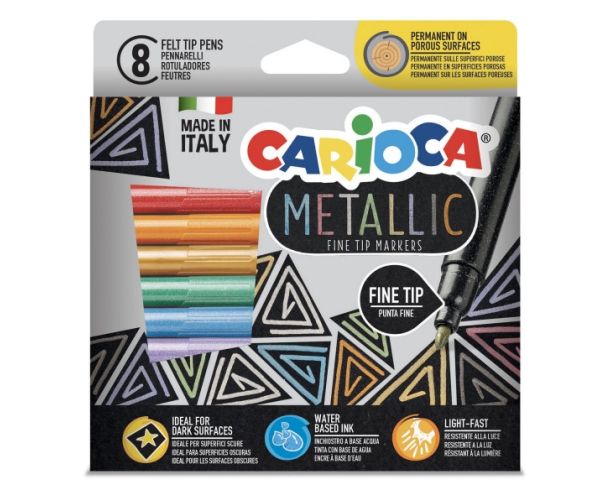 Metallic flomasteri u boji set od 8kom - Carioca