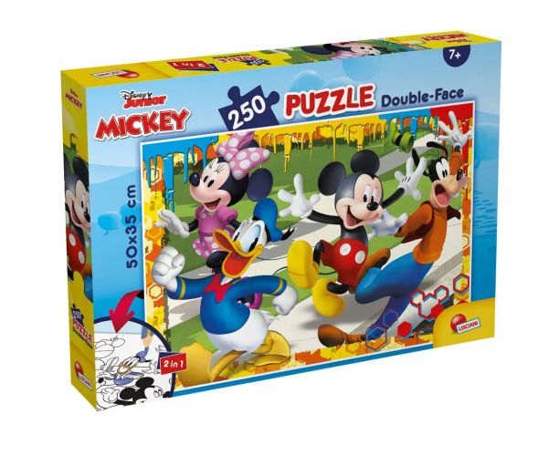 Mickey egér 2 az 1-ben 250db-os puzzle és színező 50x35cm - Lisciani