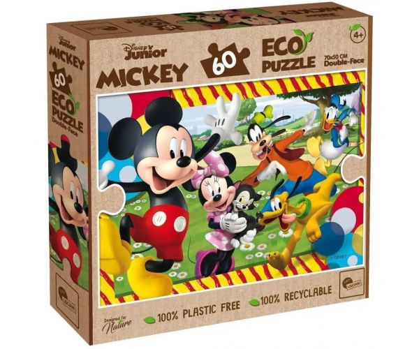 Mickey egér és barátai 2 az 1-ben 60db-os Eco puzzle és színező 70x50cm - Lisciani