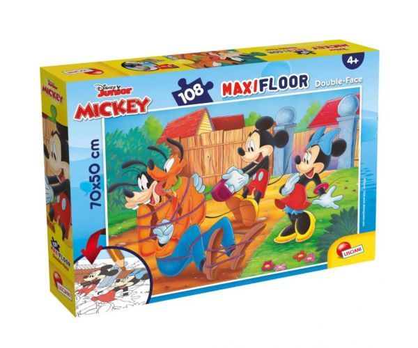 Mickey és barátai 2 az 1-ben 108db-os puzzle és színező 70x50cm - Lisciani