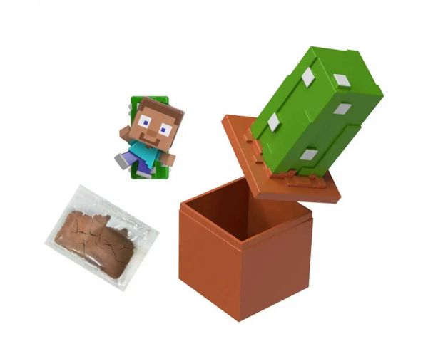 Minecraft Reveal minifigura tárolóban - Kaktusz - Mattel