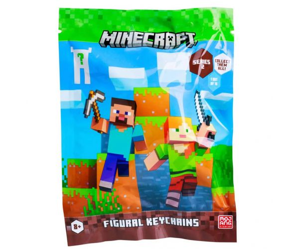 Minecraft meglepetés kulcstartó figura többféle - 1db