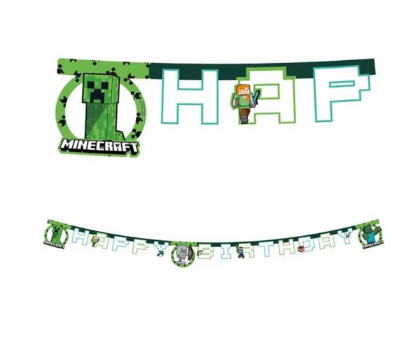Minecraft tematski party banner 200 cm