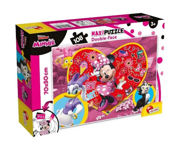 Minnie egér 2 az 1-ben 108db-os puzzle és színező 70x50cm - Lisciani