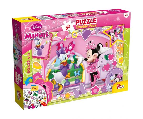 Minnie egér 2 az 1-ben 60db-os puzzle és színező 50x35cm - Lisciani