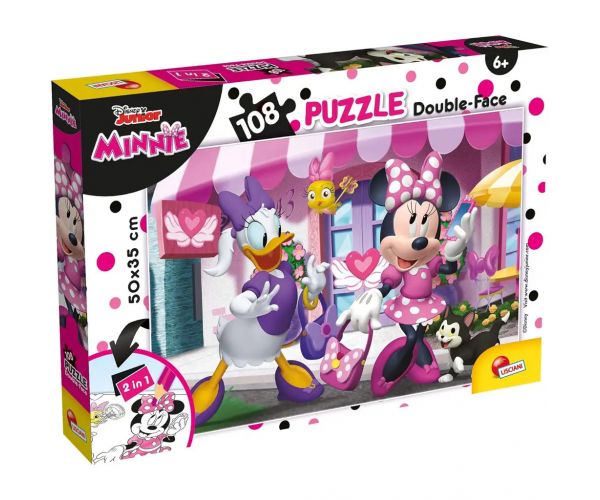 Minnie egér 2 az 1-ben 108db-os puzzle és színező 50x35cm - Lisciani