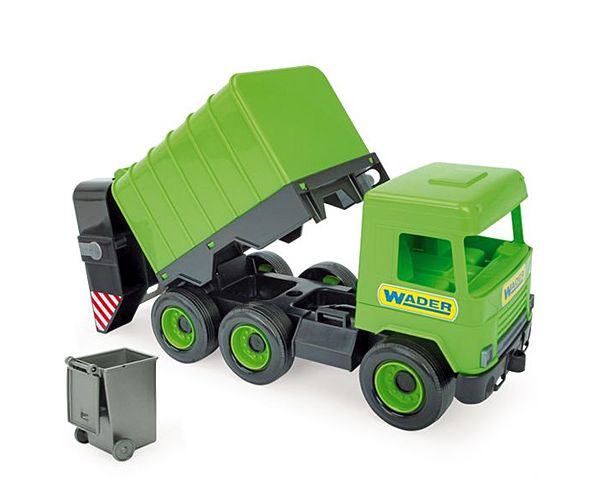 Middle Truck: Zeleni kamion za odvoz smeća - 43cm - Wader