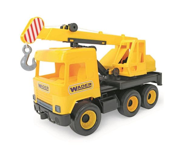 Middle Truck: Žuti kamion s kranom - 43cm - Wader