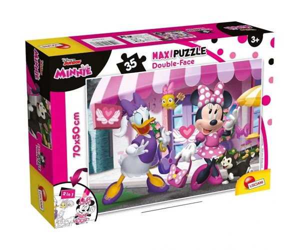 Minnie egér 2 az 1-ben 35db-os maxi puzzle és színező 70x50cm - Lisciani