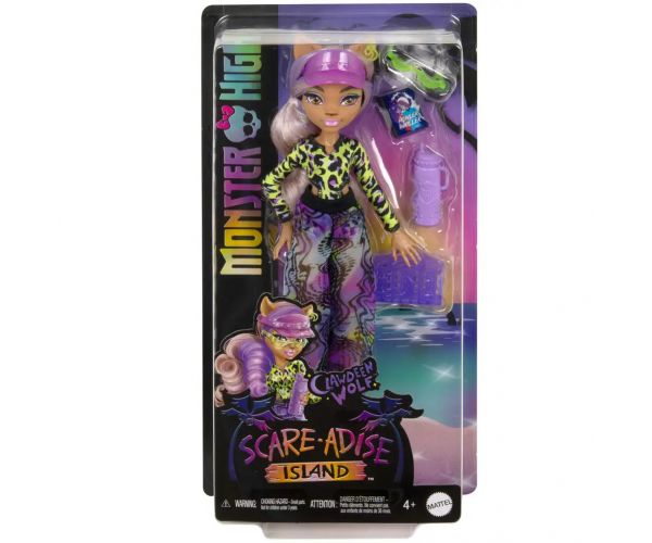Monster High: Scare-adise Island – Clawdeen Wolf baba kiegészítőkkel - Mattel