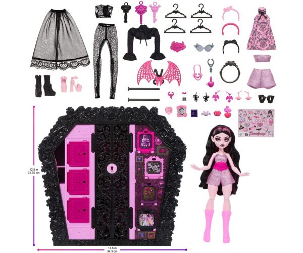 Monster High Strašno trendi garderoba s lutkom Draculaurom - Mattel