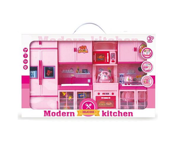 Modern Kitchen pink kuhinja sa dodacima
