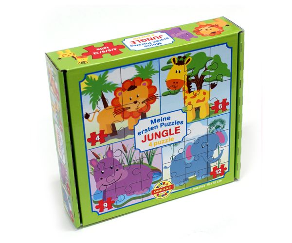 Moj prvi puzzle: Životinje džungle 4 u 1 baby puzzle