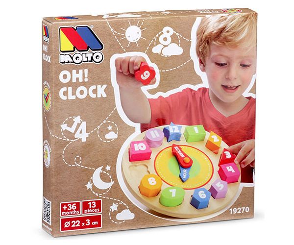 Molto: Nature Oh! Drvena igračka Clock u obliku sata