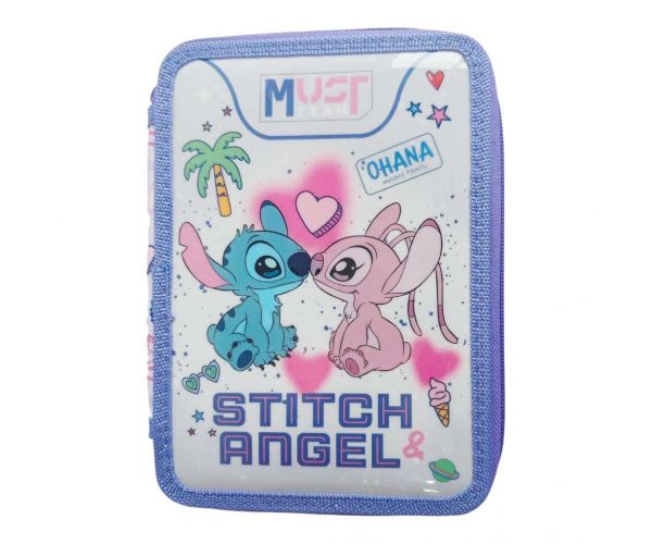 Must: Disney Stitch&Angel emeletes töltött tolltartó 15x5x21cm