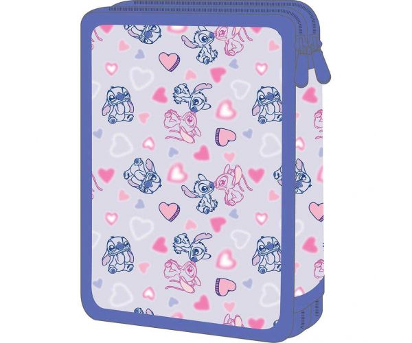 Must: Disney Stitch & Angel dvokatna punjena pernica 15x5x21 cm