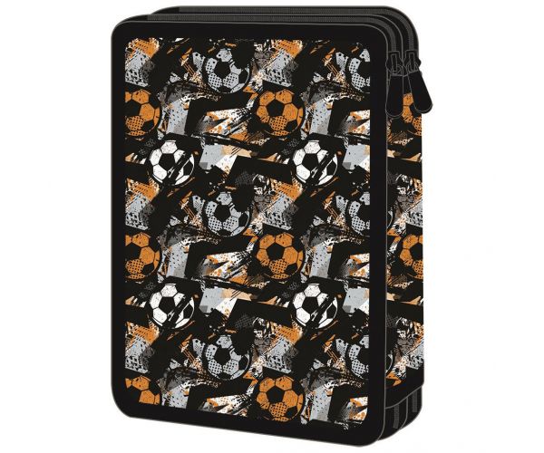 Must: Napunjena dvokatna pernica s nogometnim uzorkom 15x5x21 cm