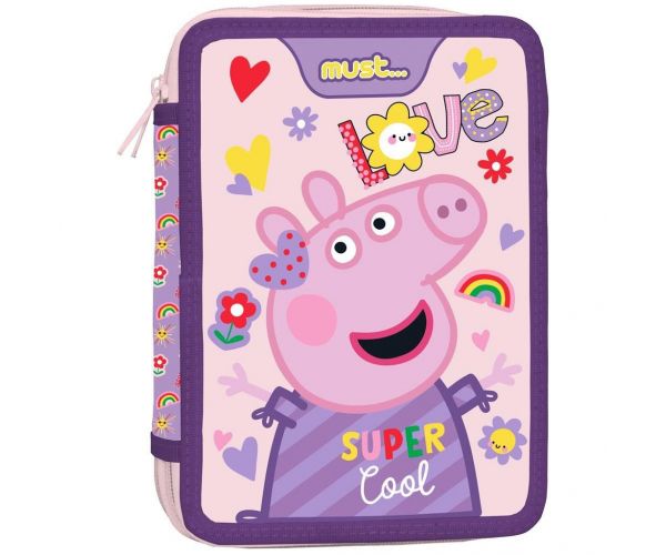 Must: Peppa Pig dvokatni punjeni pernica 15x21x5cm