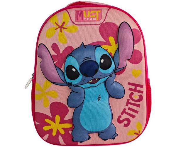 Must: Stitch 3D mintás lekerekített ovis hátizsák 26x10x32cm