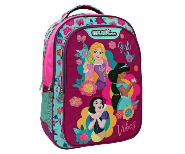 Must: Disney Princeza zaobljena ergonomska školska torba, ruksak 32x18x43cm