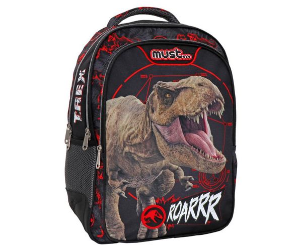 Must: Ergonomska zaobljena školska torba Jurassic World T-rex 33x18x43cm