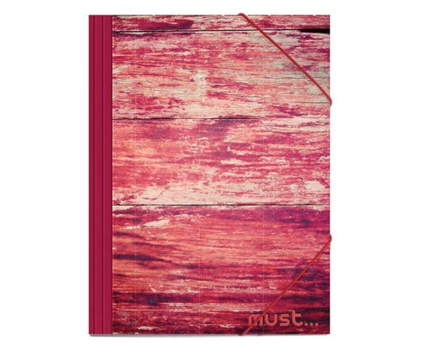 Must: Gumena mapa sa crvenim drvenim uzorkom 25x35 cm