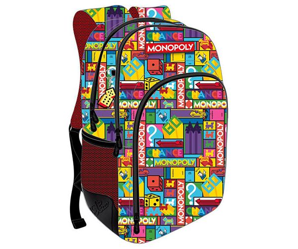 Must: Monopoly školska torba, ruksak sa tri odjeljka 33x16x45cm