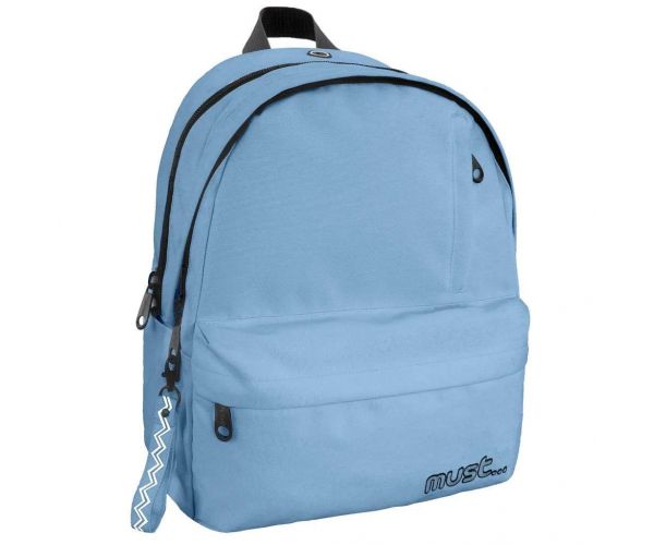 Must: Zaobljeni svijetloplavi školski ruksak, ruksak dimenzija 32x19x42cm