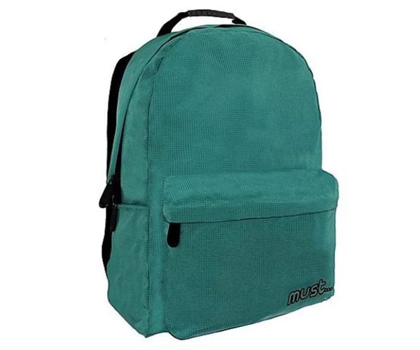 Must: Zelena jednobojna RipStop školska torba, ruksak 32x17x42cm