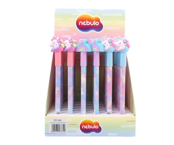 Nebulo: Gel olovka s kapicom s motivom jednoroga, može se brisati, razne vrste, 1 komad