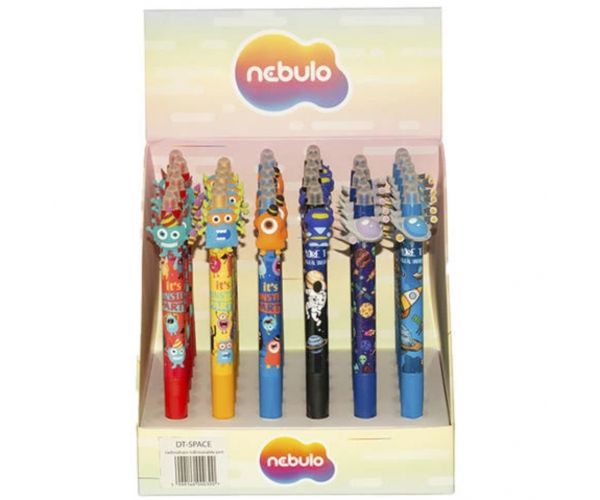 Nebulo: Gel pen s gumbom na pritiskanje s vanzemaljcem, može se izbrisati, različite varijante, 1 komad
