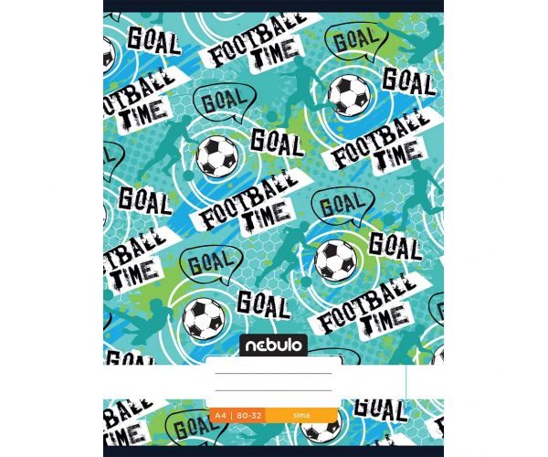 Nebulo: Spajalica glatka bilježnica s natpisom Football time 80-32 A/4
