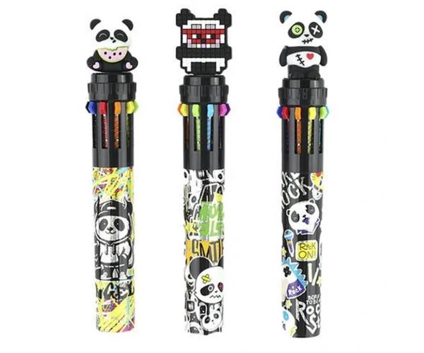 Nebulo: kemijska olovka s 10 boja, panda dizajn, razne vrste, 1 komad