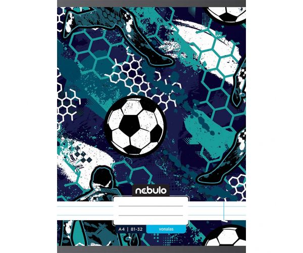 Nebulo: spajalica bilježnica s linijama, uzorak nogometne lopte, 81-32, A/4