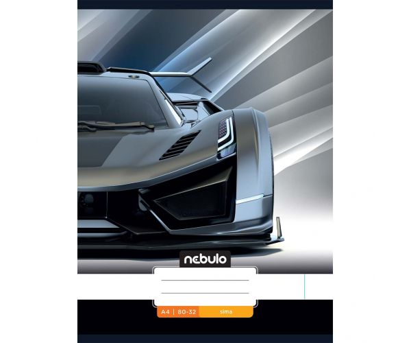Nebulo: spojena glatka bilježnica s motivom sportskog automobila 80-32 A/4