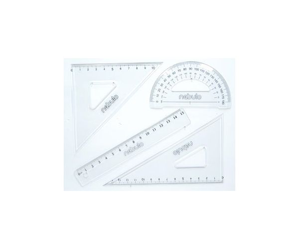 Nebulo: Set ravnala sa 4 ravnala od 15 cm